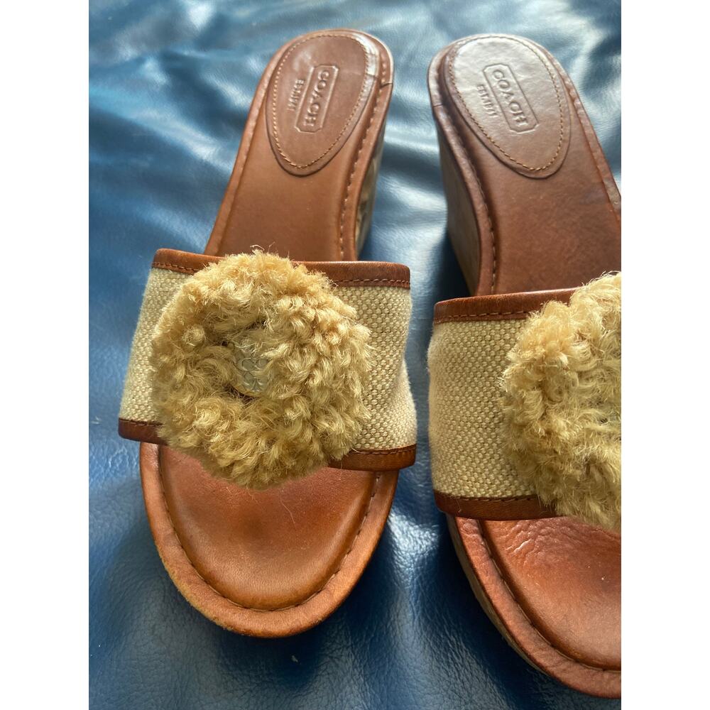 Coach Jazmin Cork Platform Wedge Slides - image 2